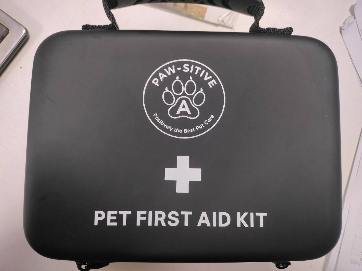 PAW-SITIVE Pet First Aid Kit for Dogs & Cats-22-Piece Emergency Care Kit / Vet-Reviewed /  Nitrile Gloves, Tick Remover, Thermometer & More