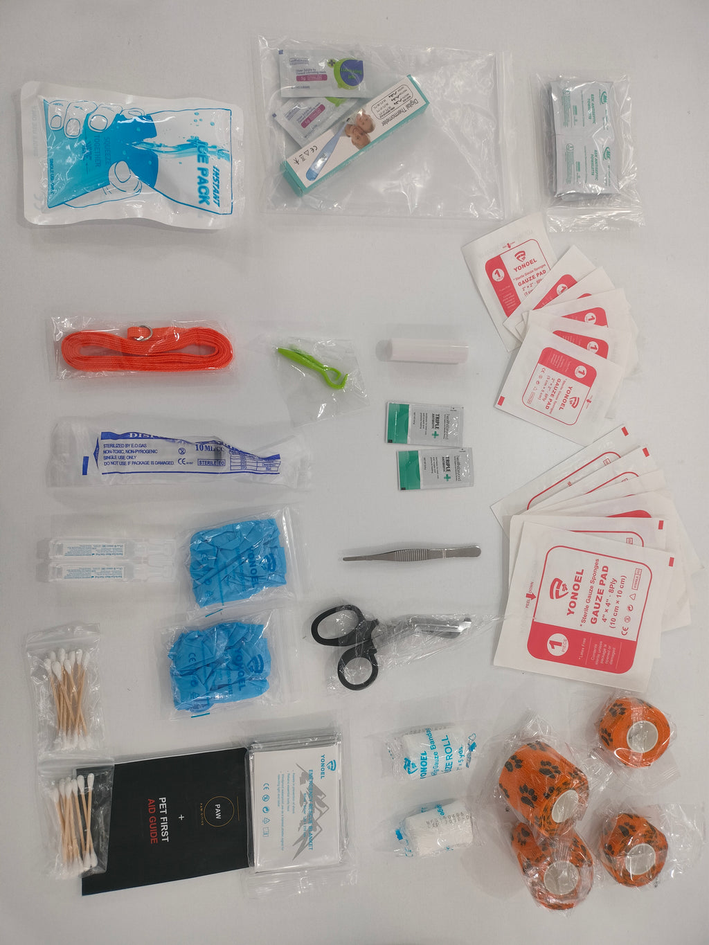 PAW-SITIVE Pet First Aid Kit for Dogs & Cats-22-Piece Emergency Care Kit / Vet-Reviewed /  Nitrile Gloves, Tick Remover, Thermometer & More