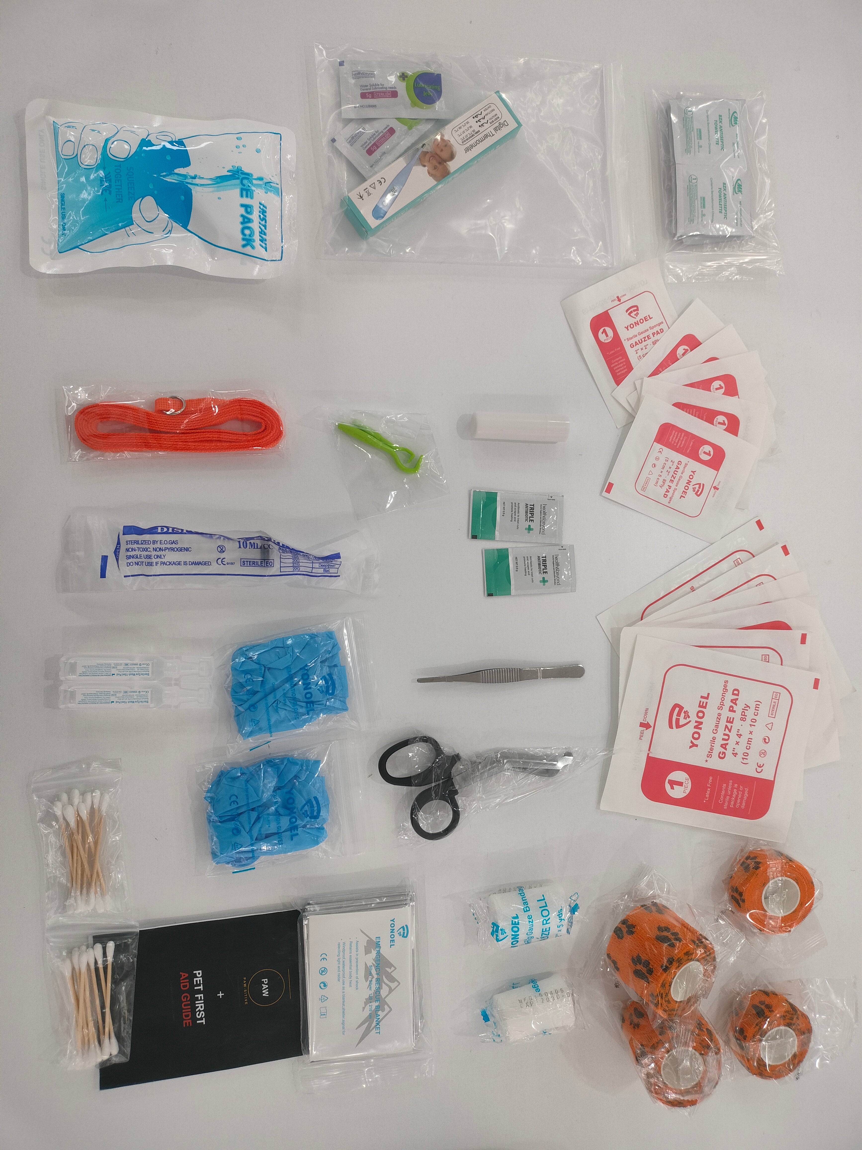 PAW-SITIVE Pet First Aid Kit for Dogs & Cats-22-Piece Emergency Care Kit / Vet-Reviewed /  Nitrile Gloves, Tick Remover, Thermometer & More